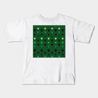 creative triangular retro video game style design Kids T-Shirt